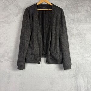 Maison Scotch Mohair Blend Lace Lined Cardigan Charcoal Grey‎ Womens Sweater